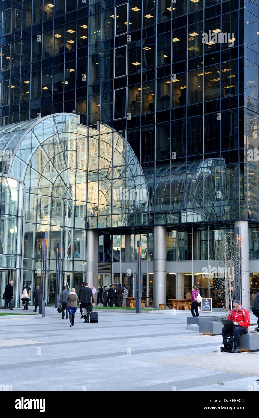 London entrance Exchange Tower within Harbour