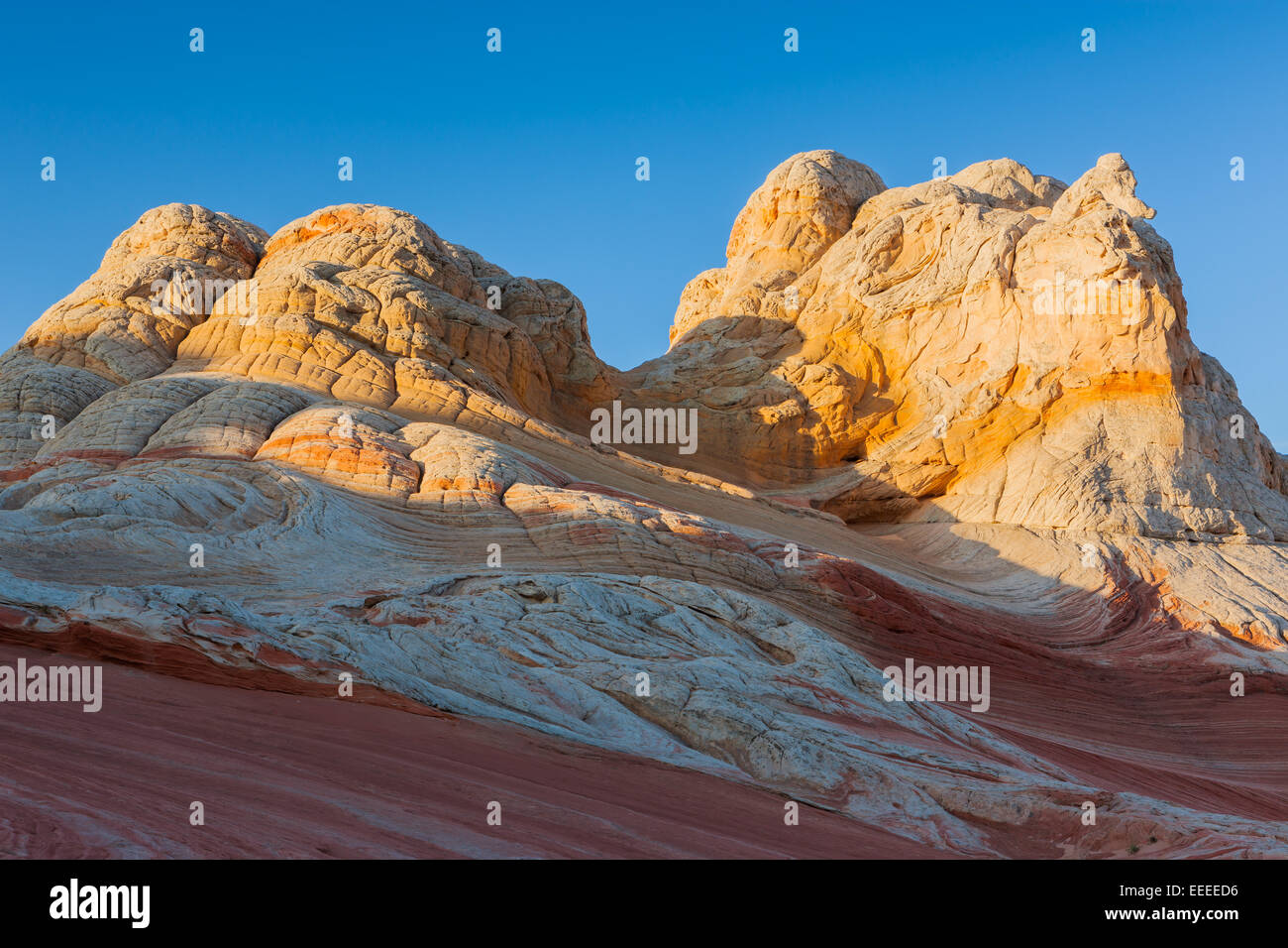 Rock formations in the White Pocket which is part of the Vermilion Cliffs National Monument. Stock Photo