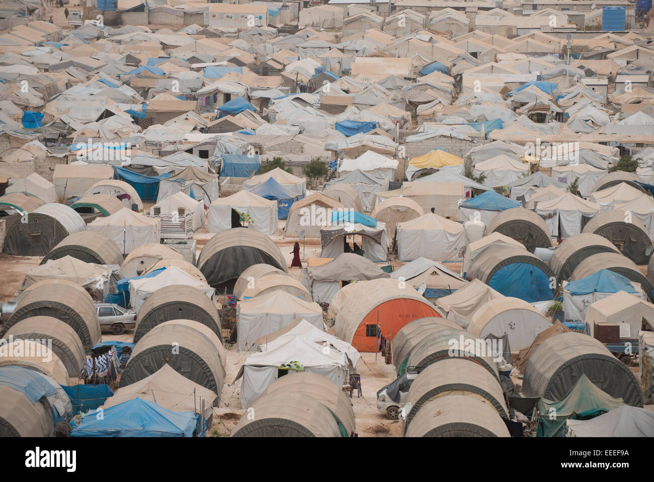 Bab al-Hawa, Syria, refugee camps on the Syrian-Turkish border Stock Photo