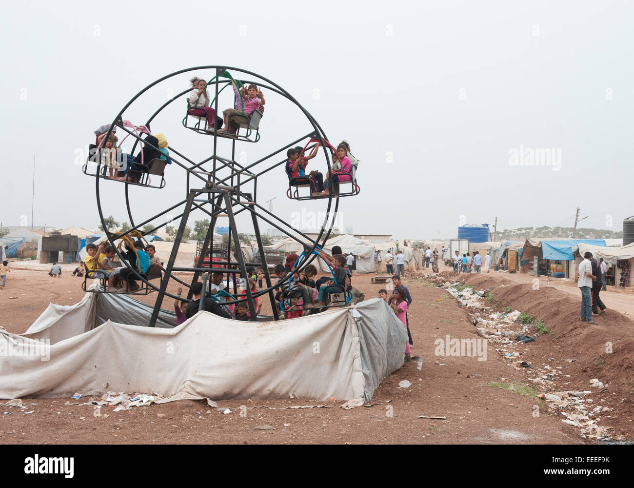 Bab al-Hawa, Syria, refugee camps on the Syrian-Turkish border Stock Photo