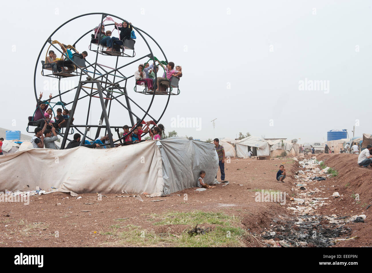 Bab al-Hawa, Syria, refugee camps on the Syrian-Turkish border Stock Photo