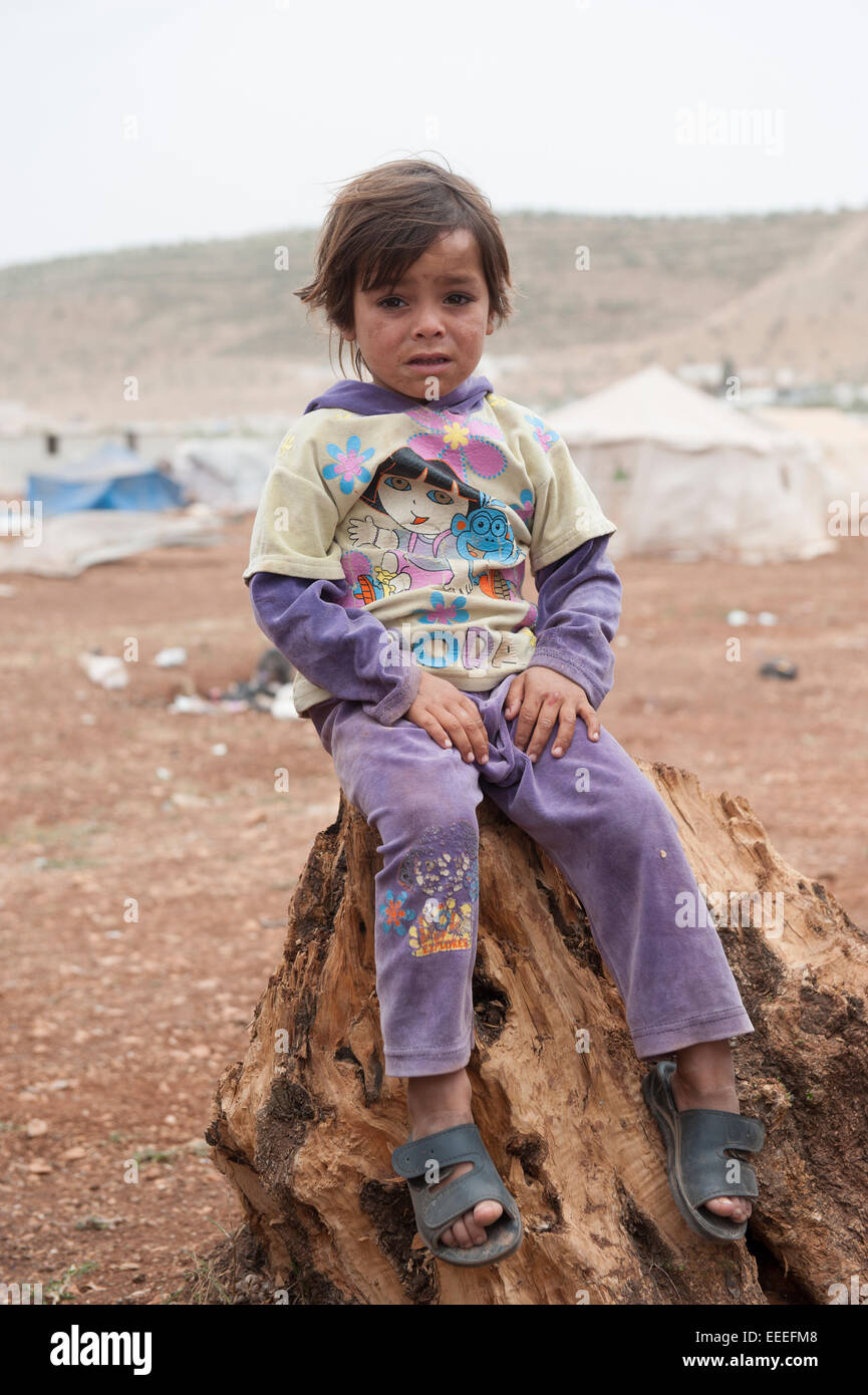 Bab al-Hawa, Syria, refugee camps on the Syrian-Turkish border Stock Photo