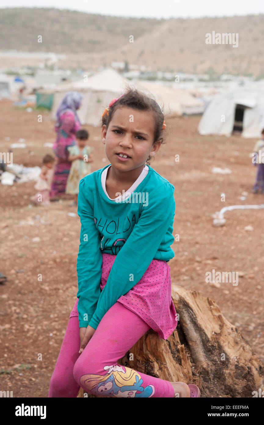 Bab al-Hawa, Syria, refugee camps on the Syrian-Turkish border Stock Photo