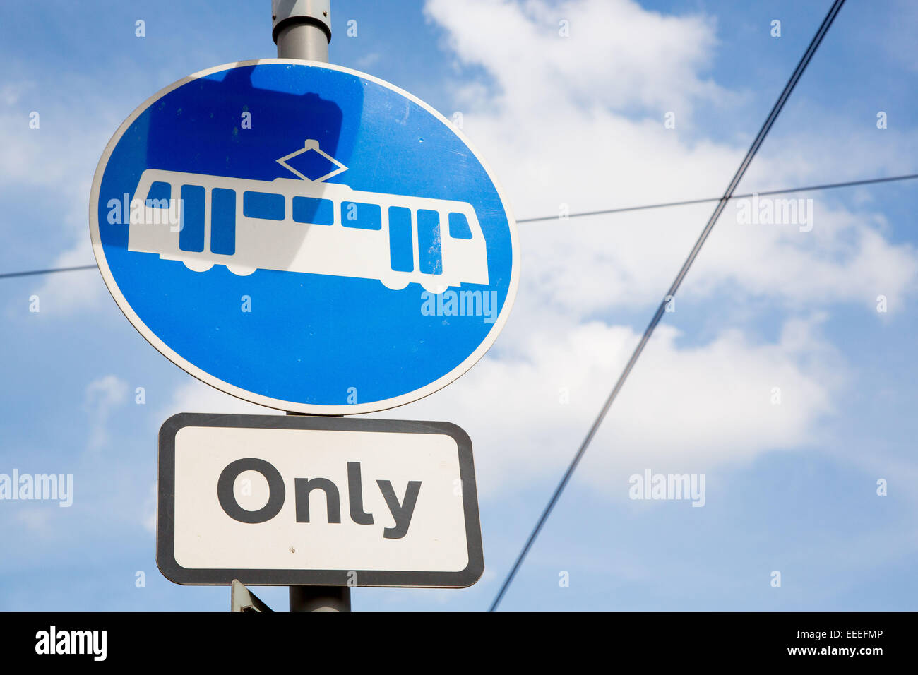 Tram and sign hires stock photography and images Alamy