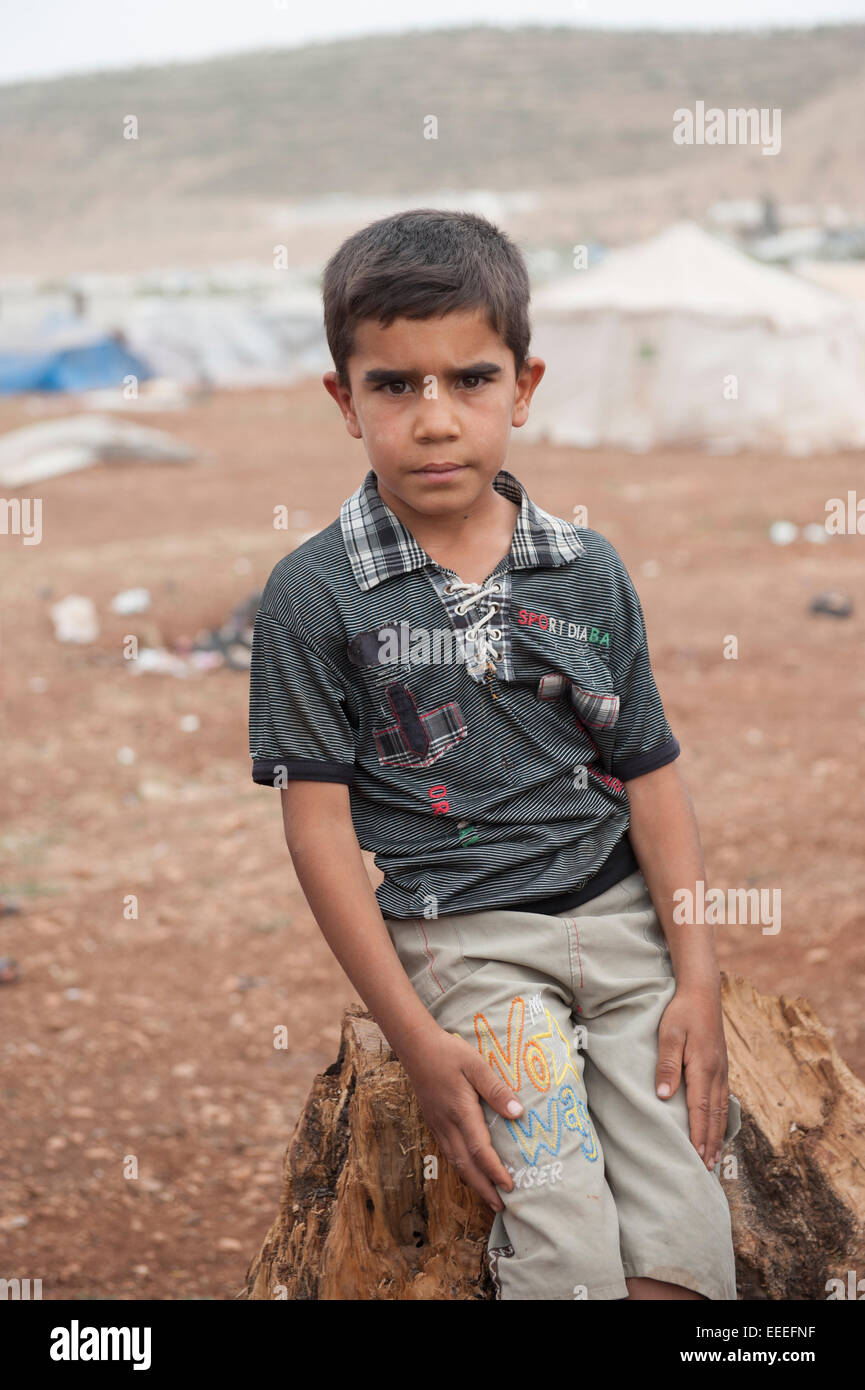 Bab al-Hawa, Syria, refugee camps on the Syrian-Turkish border Stock Photo