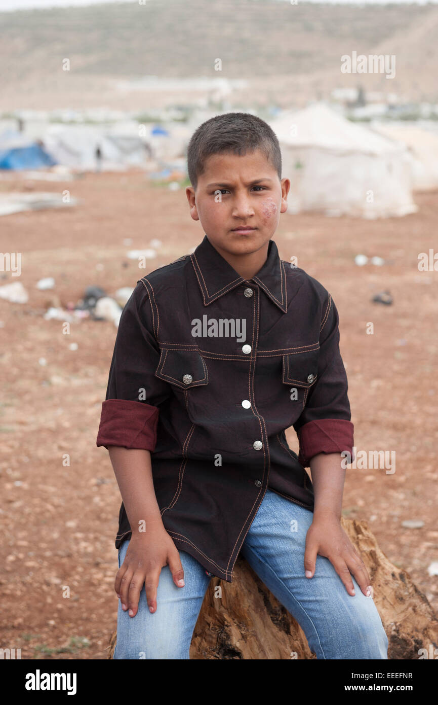 Bab al-Hawa, Syria, refugee camps on the Syrian-Turkish border Stock Photo