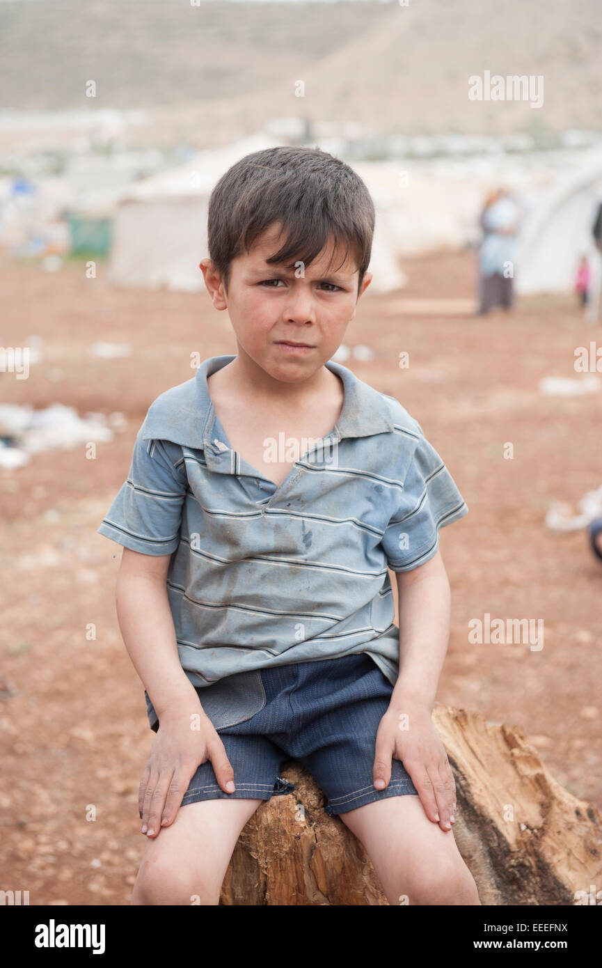 Bab al-Hawa, Syria, refugee camps on the Syrian-Turkish border Stock Photo