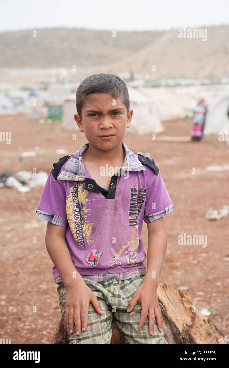 Bab al-Hawa, Syria, refugee camps on the Syrian-Turkish border Stock Photo