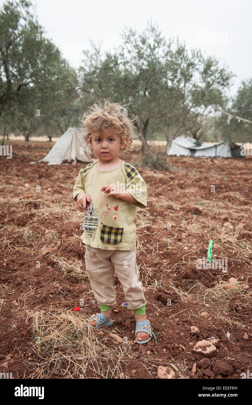 Bab al-Hawa, Syria, refugee camps on the Syrian-Turkish border Stock Photo