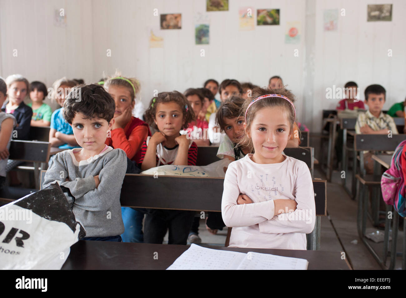 Bab al-Hawa, Syria, refugee camps on the Syrian-Turkish border Stock Photo