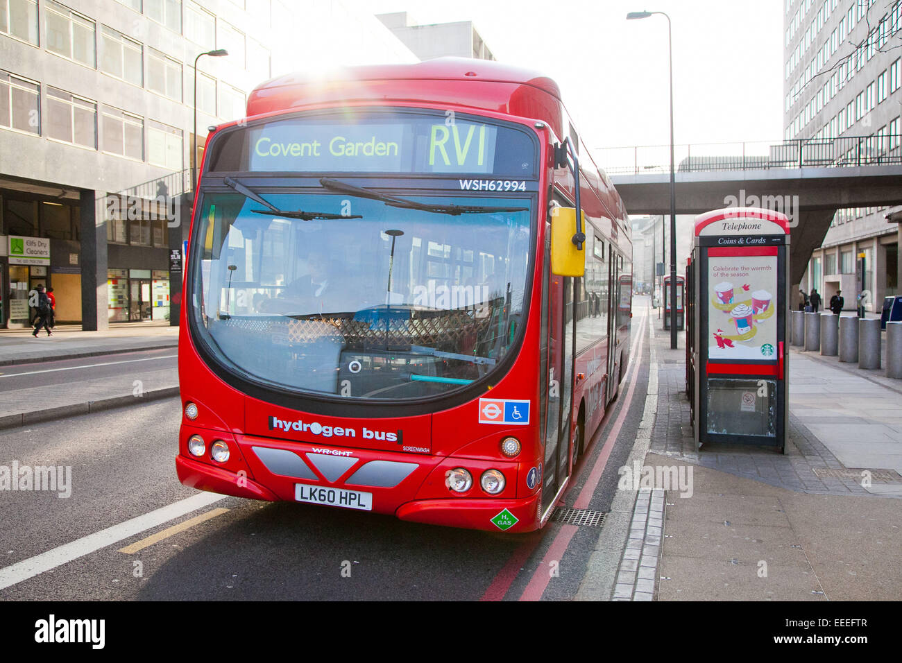 Hydrogen powered London bus Stock Photo