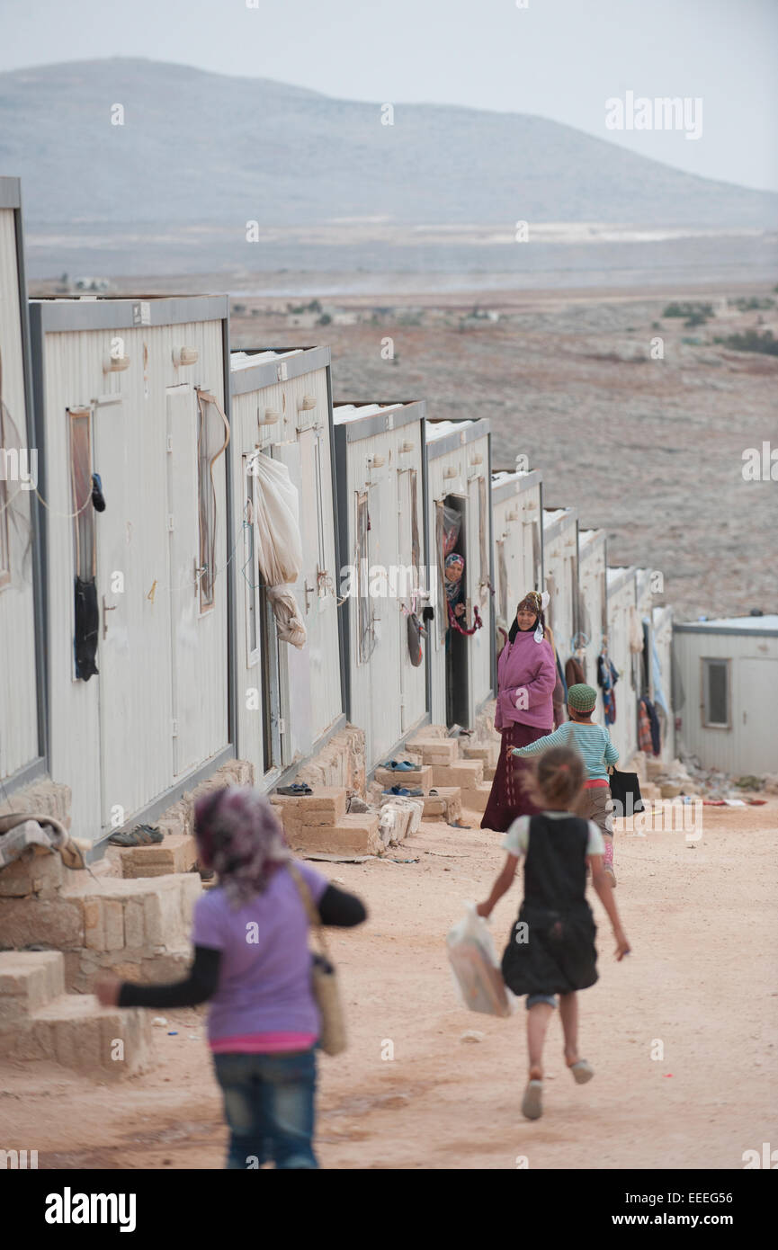 Bab al-Hawa, Syria, refugee camps on the Syrian-Turkish border Stock Photo