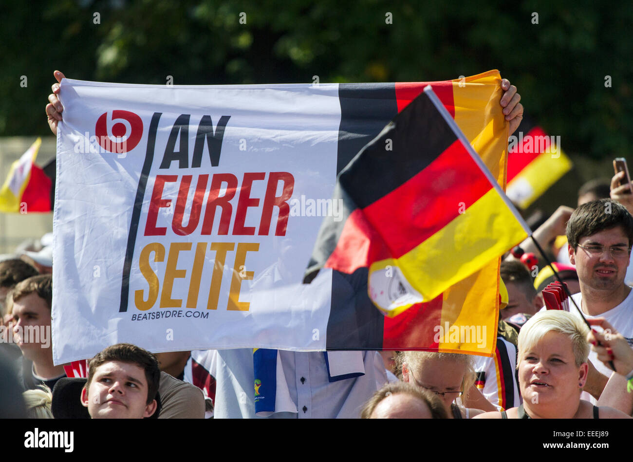 Berlin, Germany, fans on the Fan Mile Stock Photo Alamy