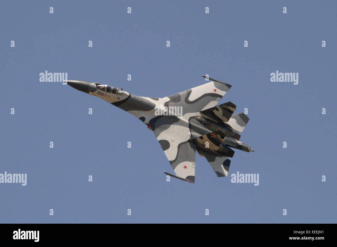 Russian fighter aircraft Sukhoi Su-27 SMK 'Flanker' Stock Photo