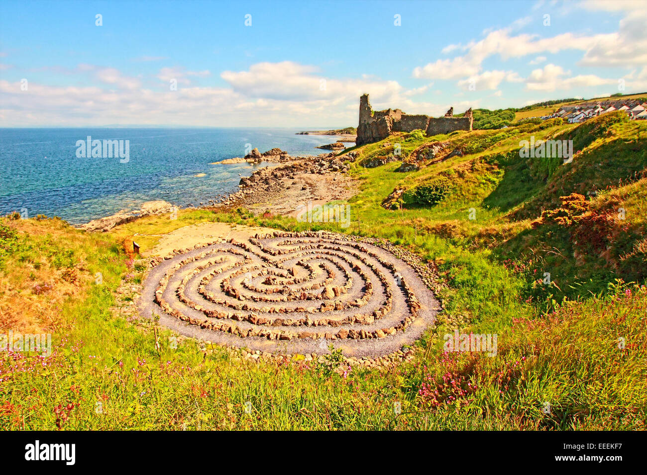 Dunure Castle, beach, Ayrshire , ruins, Scotland Stock Photo Alamy
