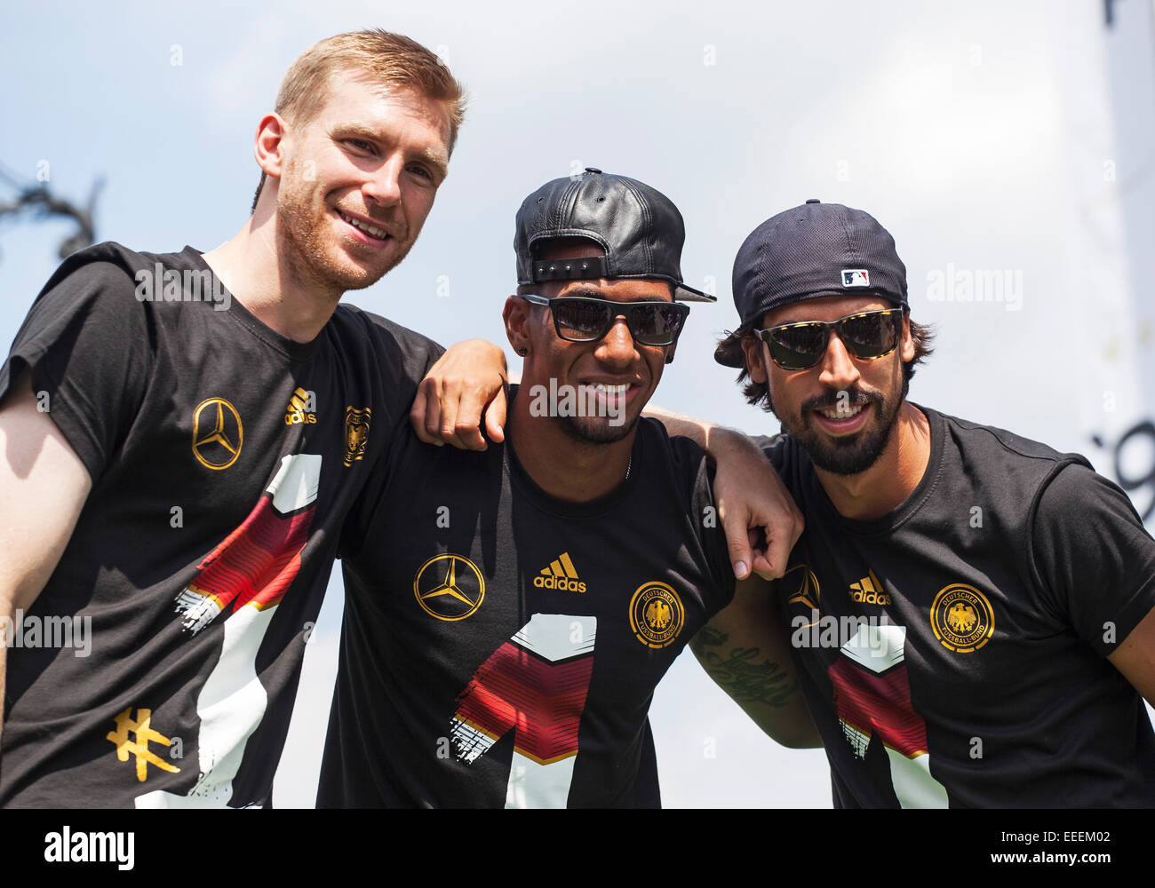 Berlin, Germany, Per Mertesacker, Jerome Boateng and Sami Khedira Stock Photo