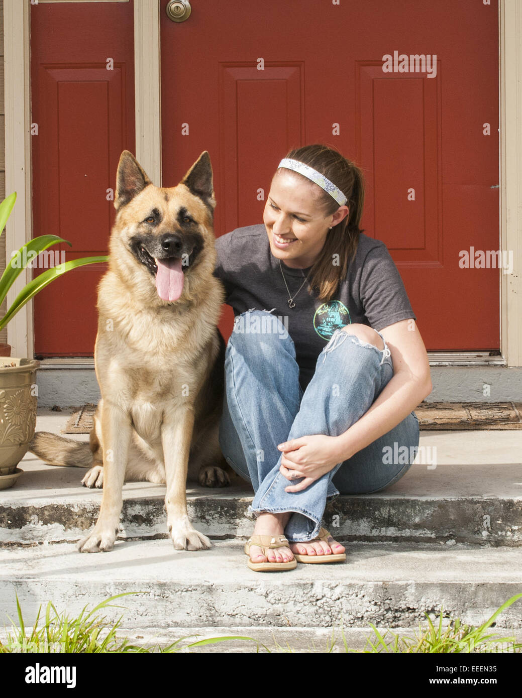 Woman sitting on her porch hi-res stock photography and images - Alamy