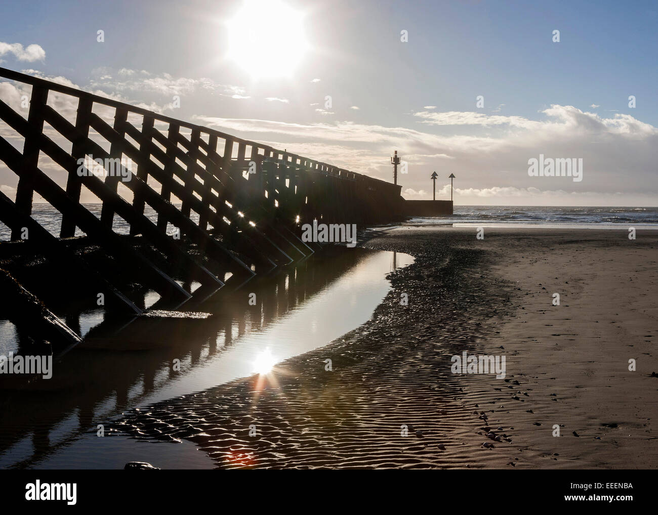 Littlehampton West Beach West Sussex low tide Stock Photo Alamy