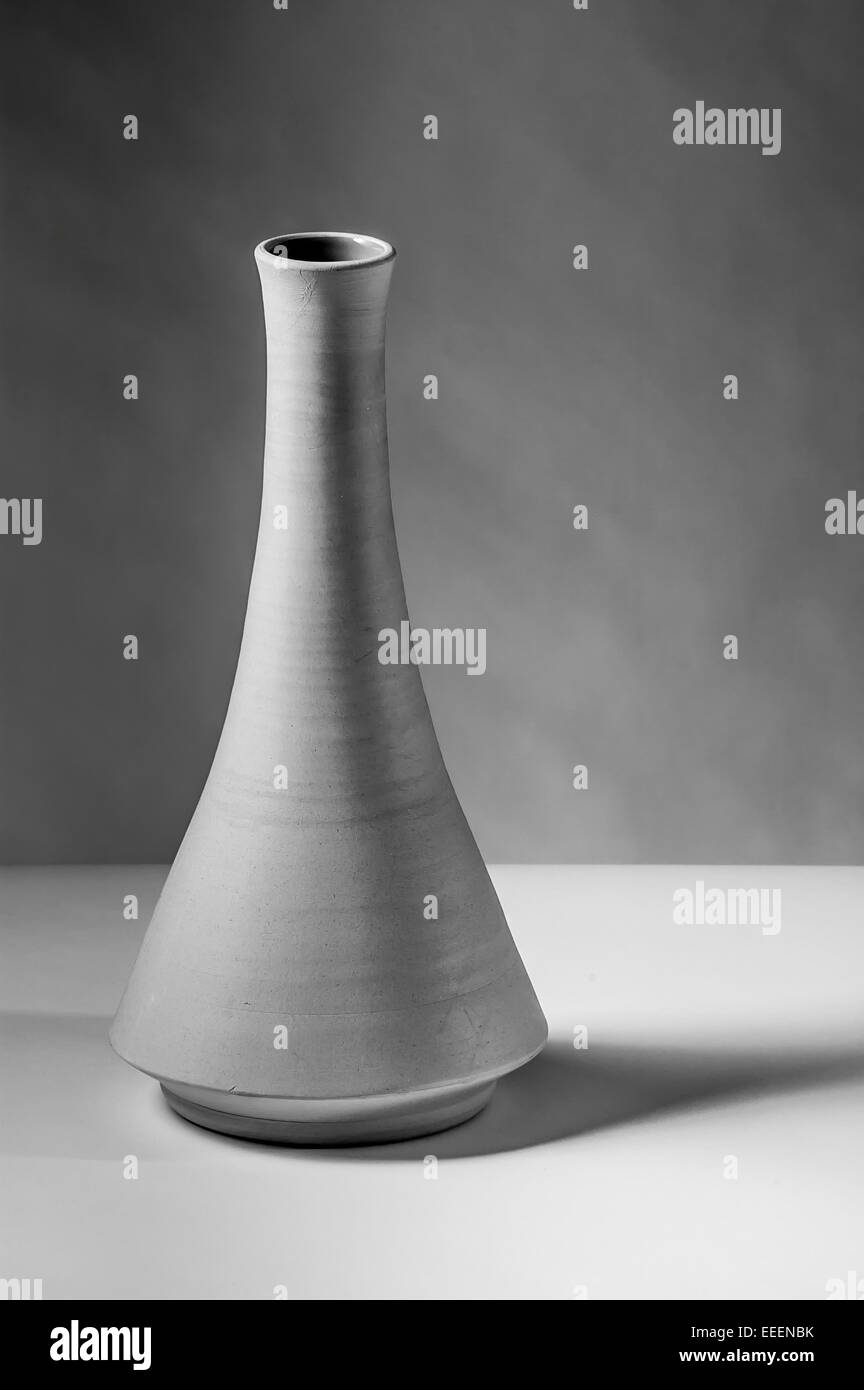 black and white ceramic vase on a table Stock Photo Alamy