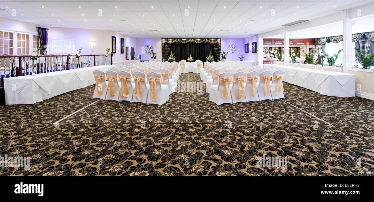 A wedding reception layout in a hotel Stock Photo
