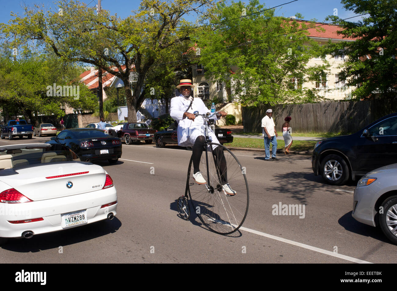 Cyclist, New Orleans, Louisiana Stock Photo