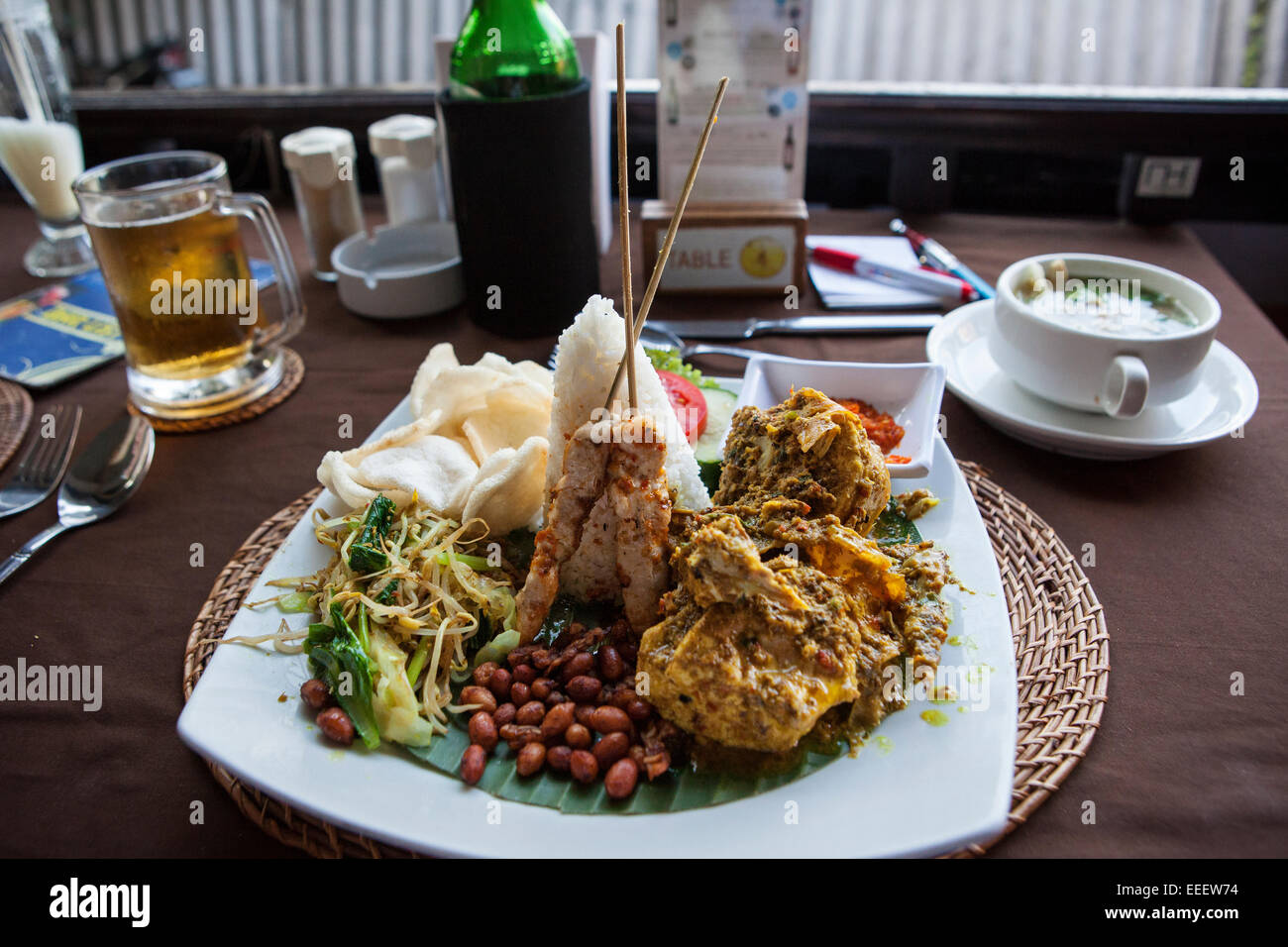 A typical Indonesian meal Stock Photo