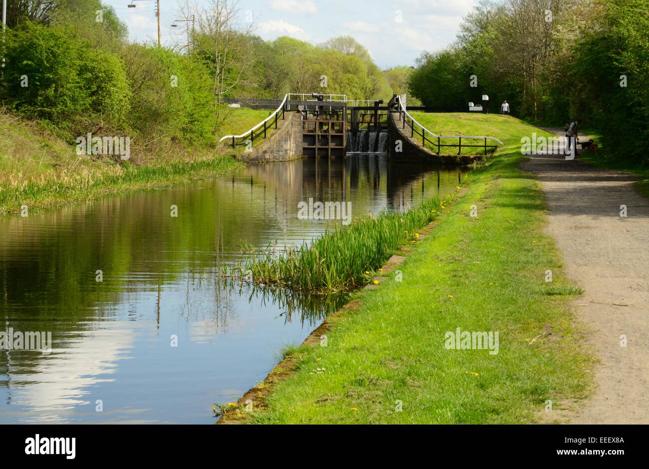 The Forth and Clyde Canal at Kelvindale in Glasgow, Scotland Stock Photo