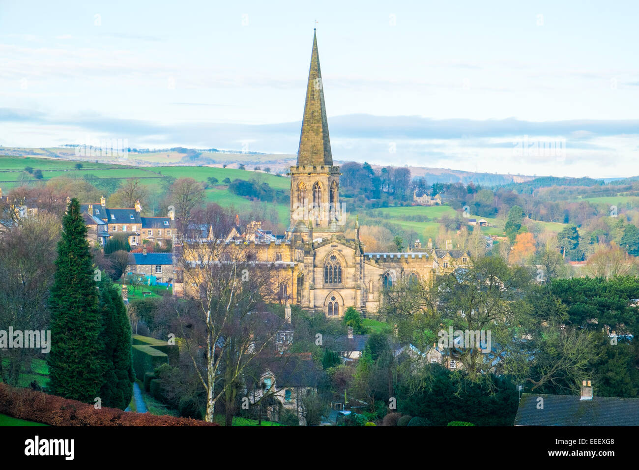 view of the market town of Bakewell, in the Derbyshire Peak District