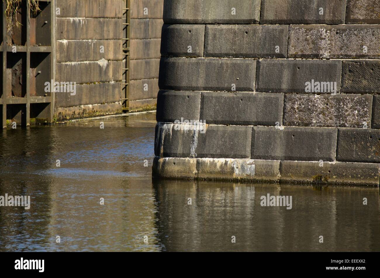 Forth and Clyde Canal at Maryhill Locks in Glasgow, Scotland Stock