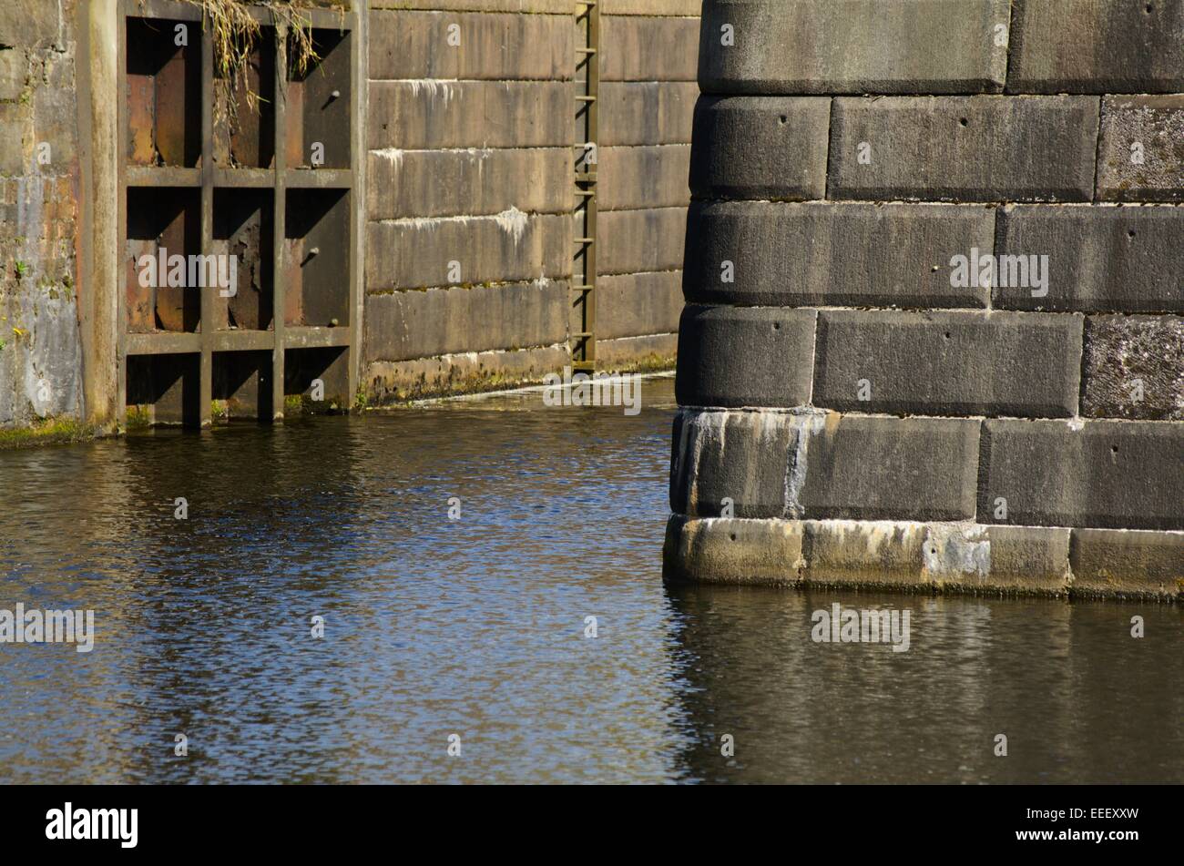 Forth and Clyde Canal at Maryhill Locks in Glasgow, Scotland Stock Photo