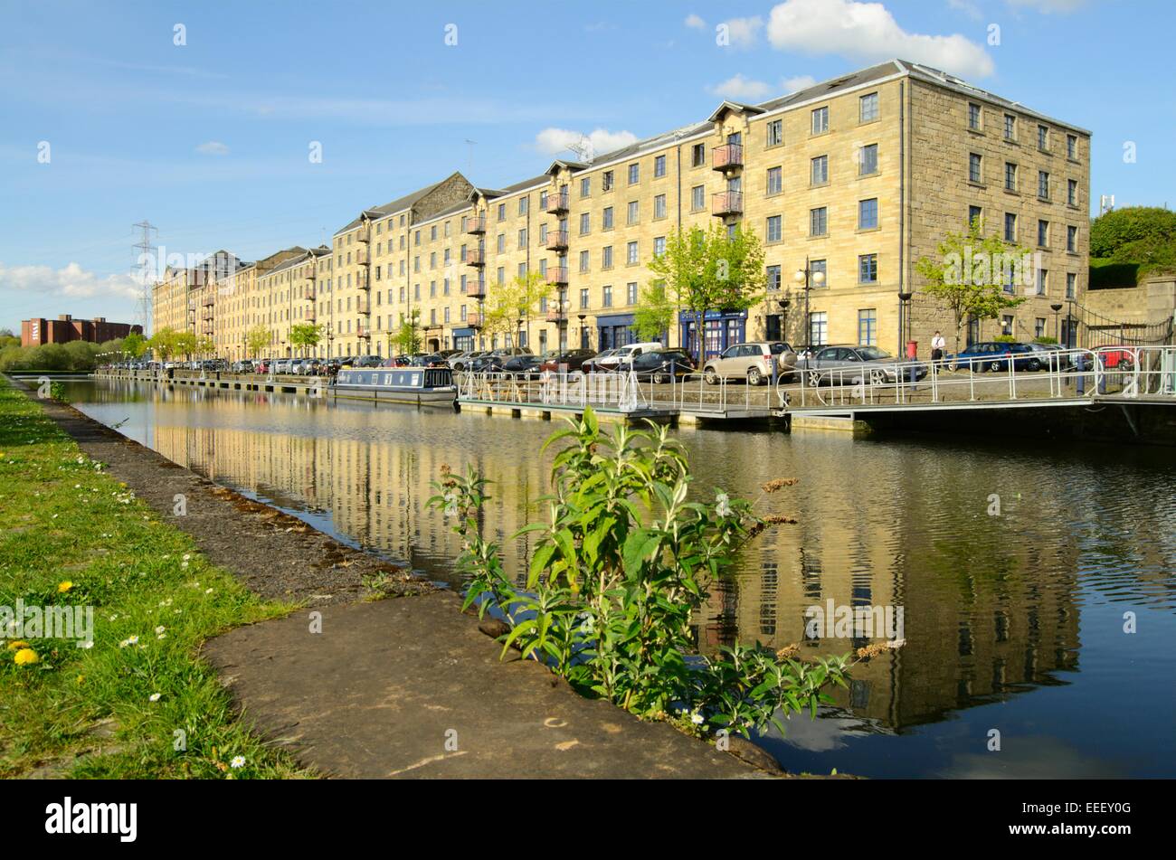 Spiers Wharf on the Forth and Clyde Canal at Port Dundas in Glasgow, Scotland Stock Photo