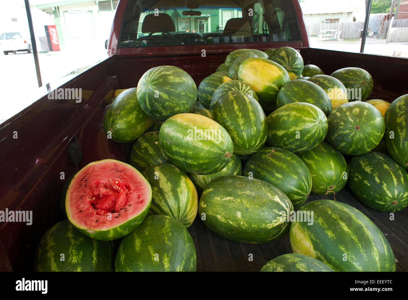 Watermelon vendor Stock Photo