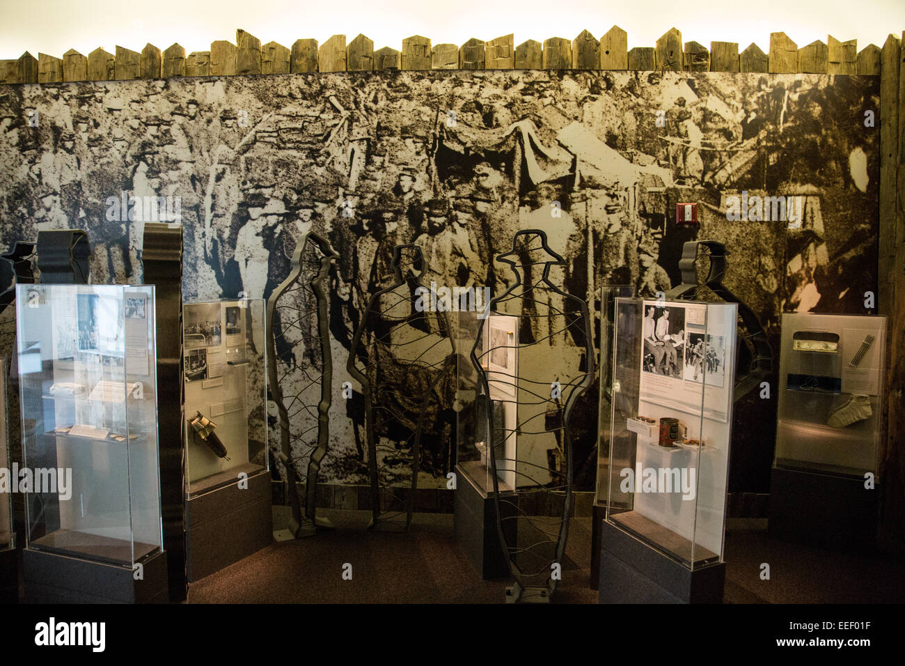 POW Museum at the Andersonville National Historic Site home to the former Camp Sumter Confederate prisoner of war camp where 45,000 Union prisoners were held May 6, 2013 in Andersonville, Georgia. Stock Photo