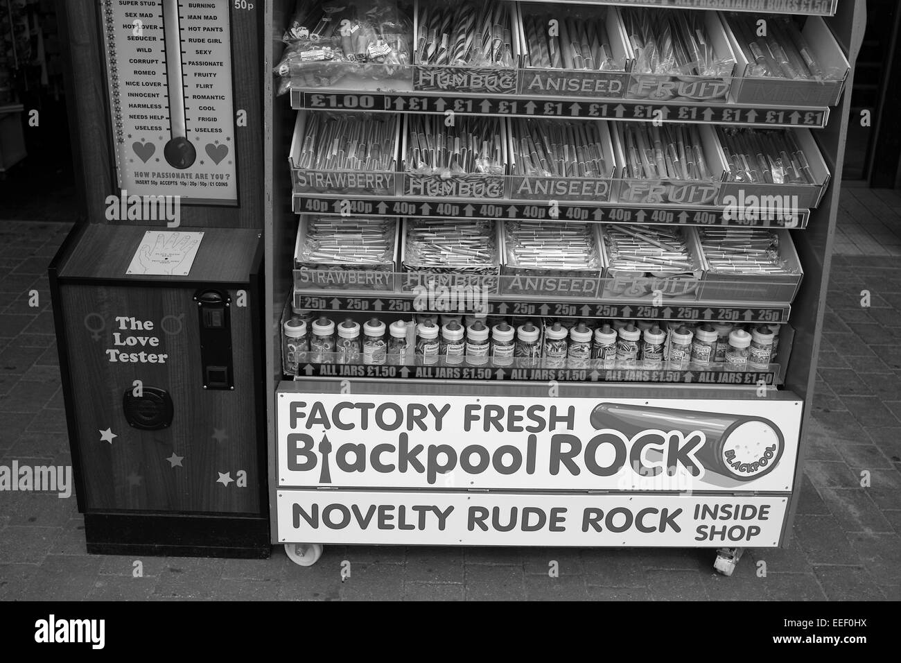 Rock stall, Blackpool Stock Photo