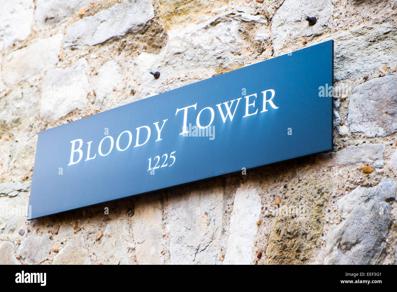 Sign on the bloody tower at the Tower of London, London,England Stock Photo