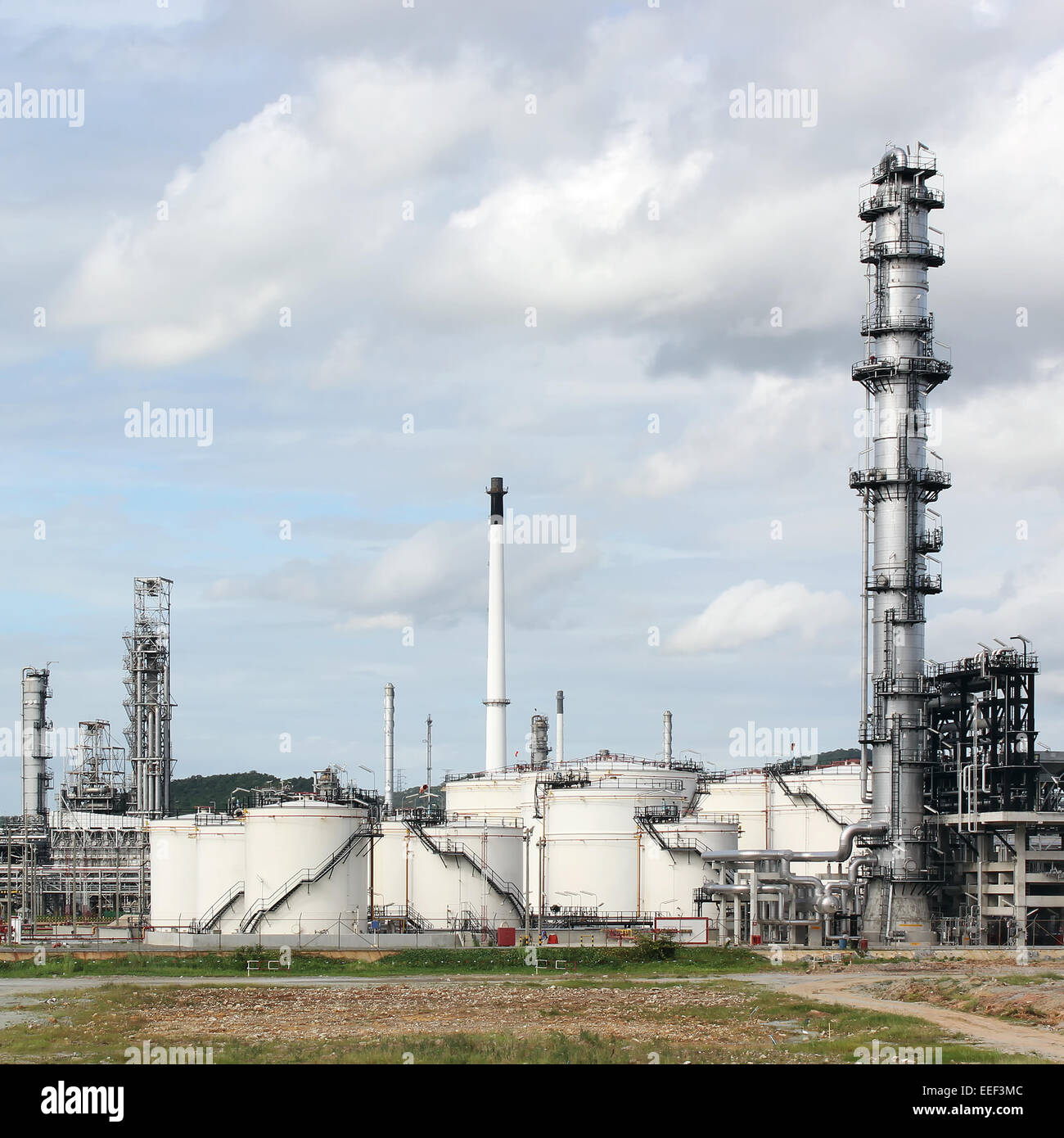 Oil refinery at day time Stock Photo - Alamy