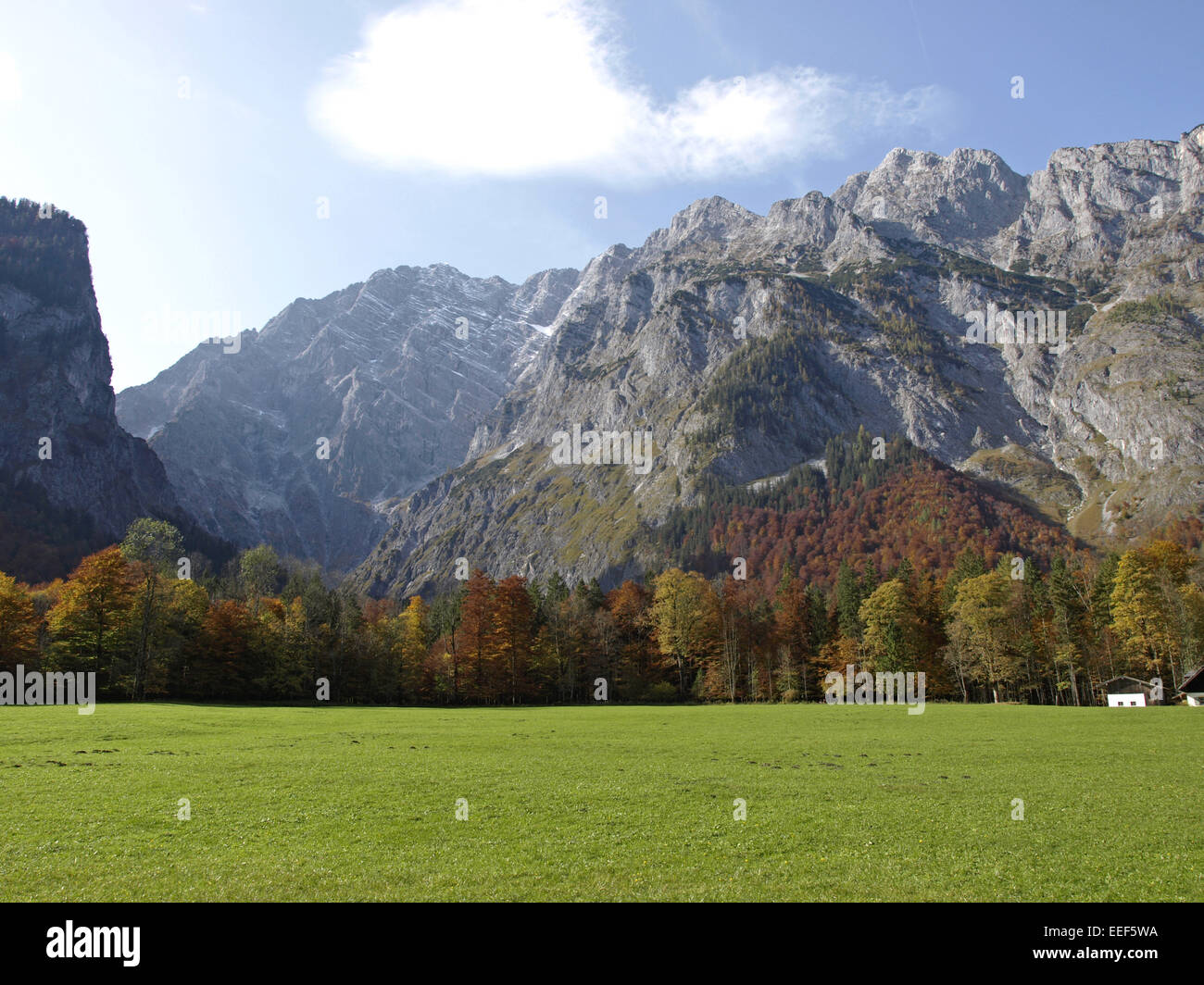 Alpen, Alpenlandschaft, Bayern, Berchtesgaden, Berg, Berge, Berglandschaft, Deutschland, Gebirge, Herbst, Hochgebirge, Jahreszei Stock Photo