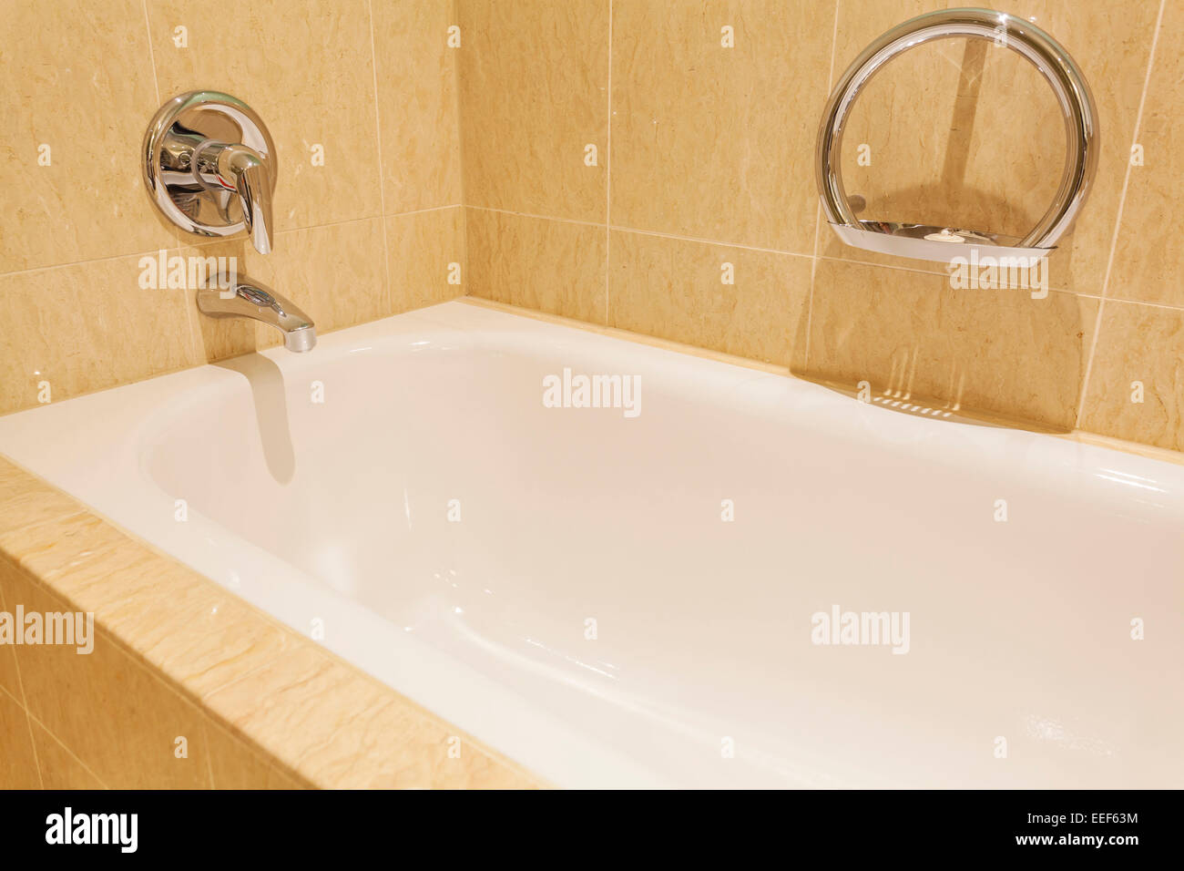 Bathtub in a luxurious hotel room Stock Photo
