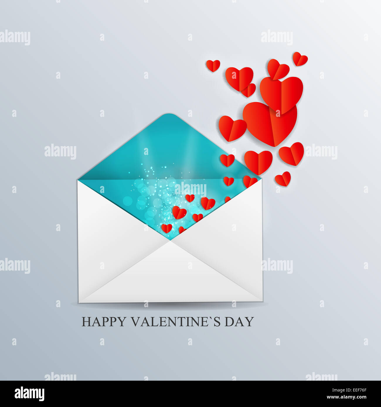Valentine Day Card with Heart Vector Illustration Stock Photo - Alamy