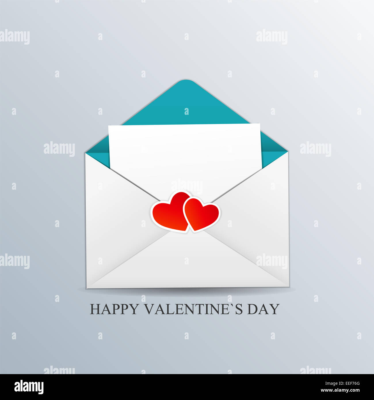 Valentine Day Card with Heart Vector Illustration Stock Photo - Alamy