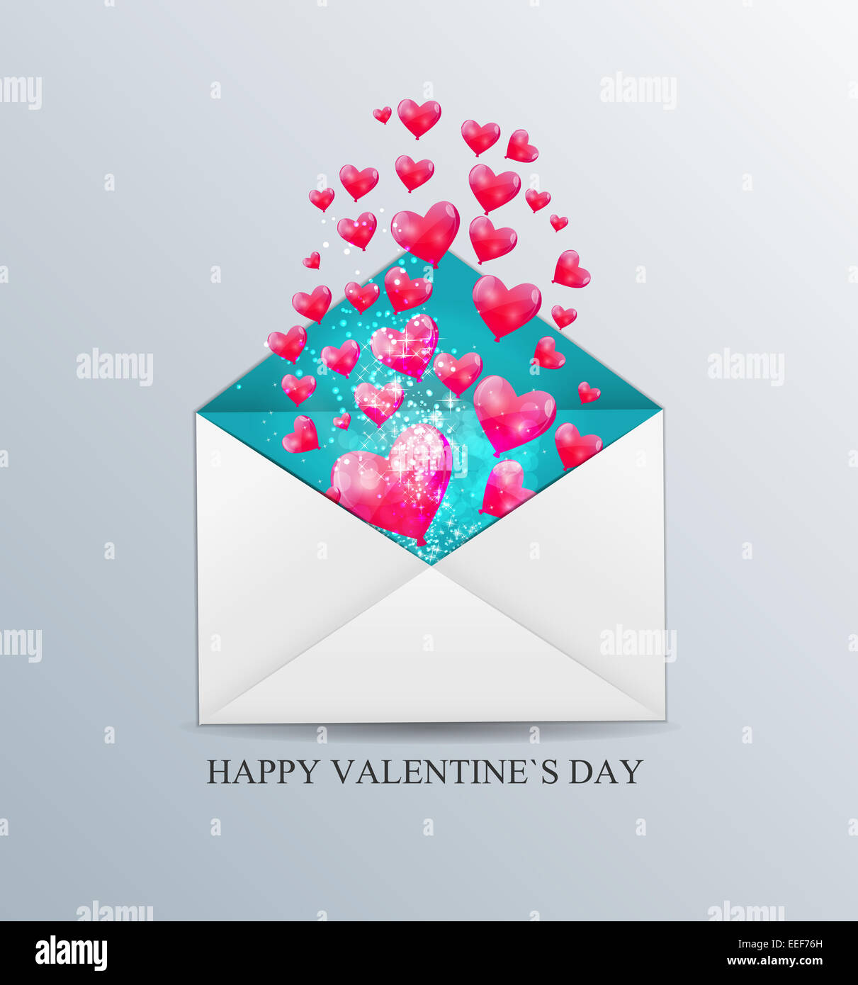 Valentine Day Card with Heart Vector Illustration Stock Photo - Alamy