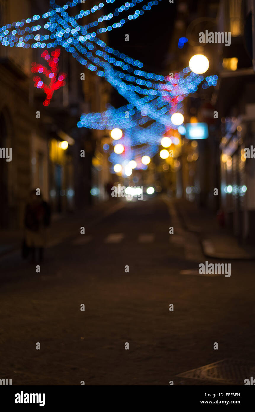 Christmas Lights in Naples night Stock Photo Alamy