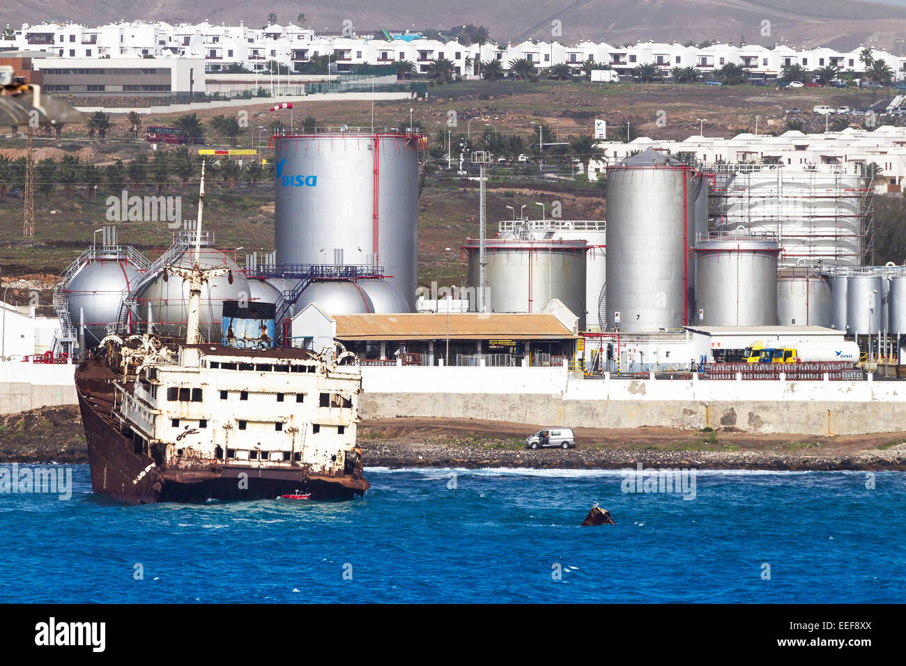 Disa oil depot Arrecife, Lanzarote, Canary Islands. Stock Photo