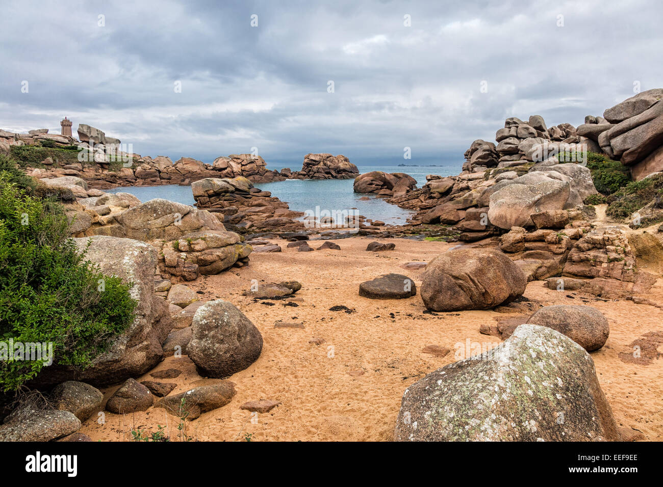 Atlantic ocean coast in Brittany near Ploumanac’h (France Stock Photo ...