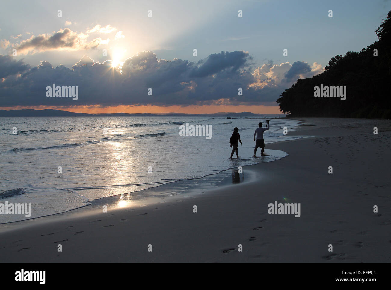 Sunset at beach Stock Photo