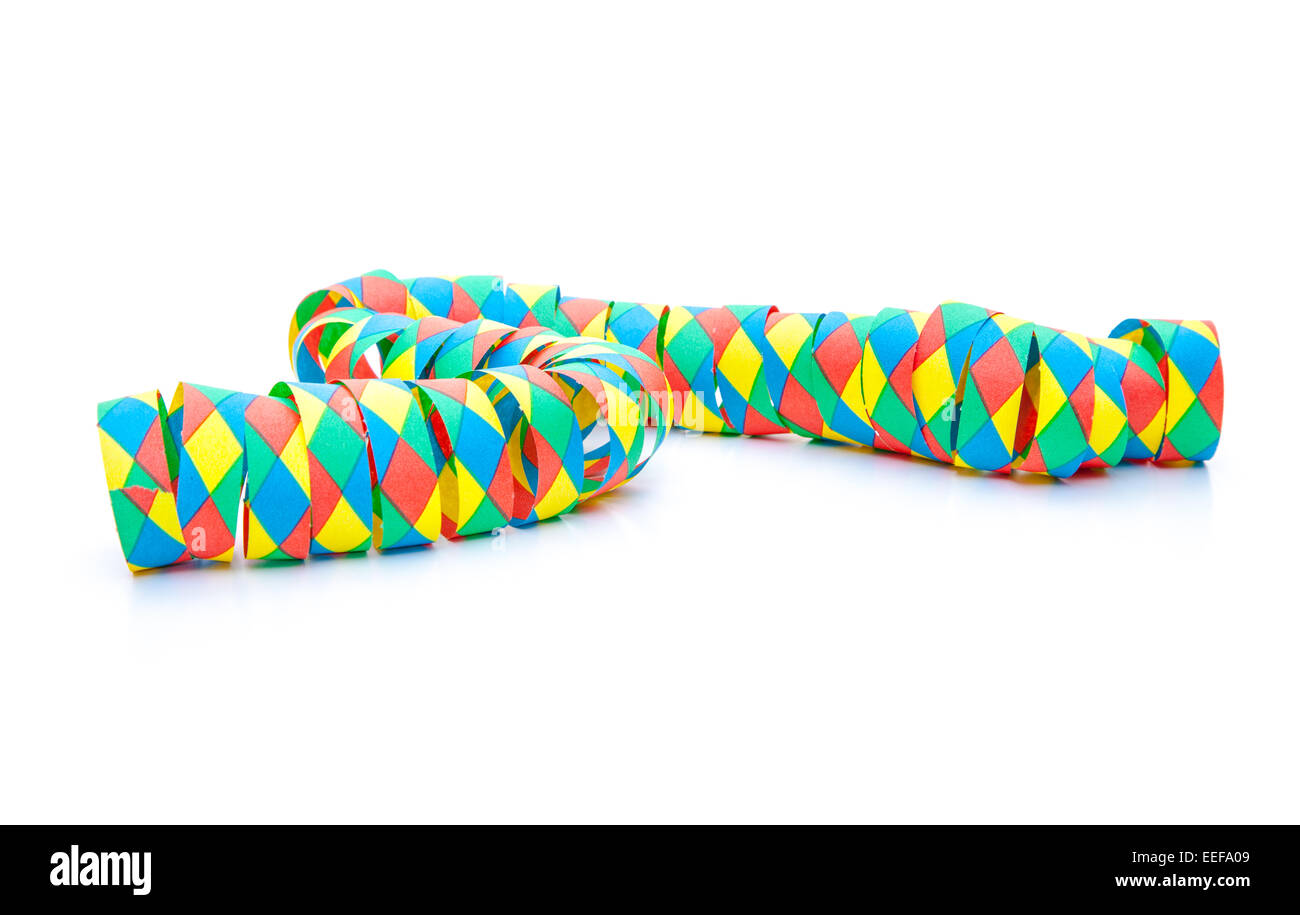 Party streamer. All on white background Stock Photo - Alamy