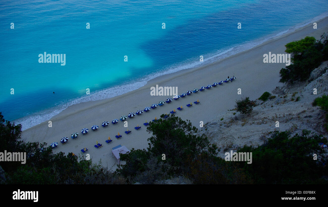 Egremni beach in Levkas (Lefkada) Island, Ionion sea, Greece Stock Photo