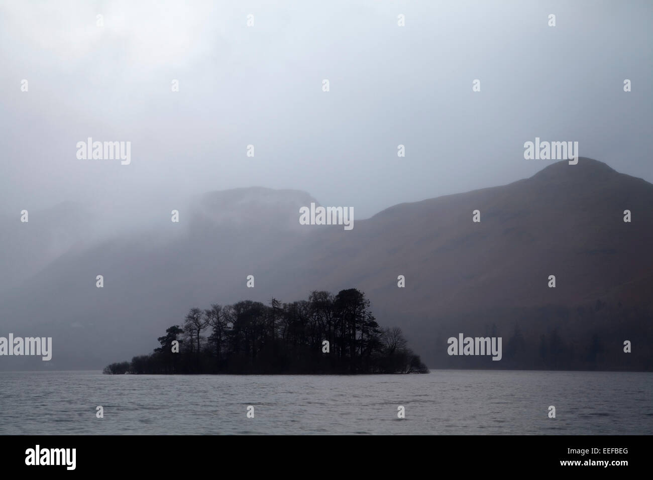St. Herbert's Island on Derwent Water in the English Lake District