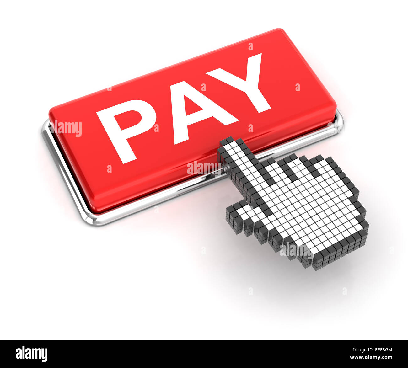 Clicking on pay button, 3d render Stock Photo