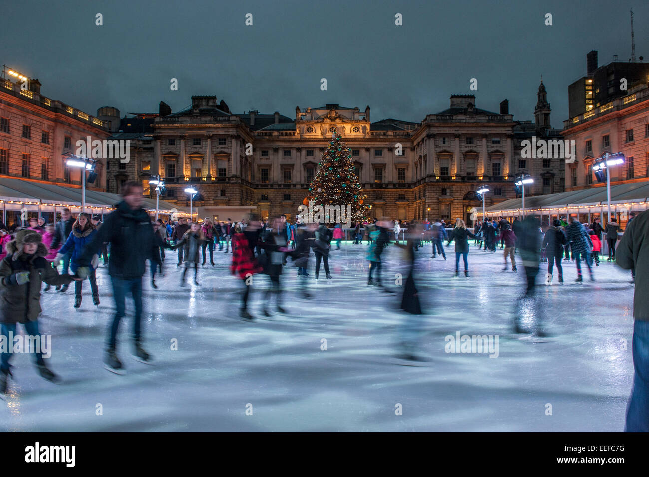 Ice skating at Somerset House in London at Christmas time Stock Photo ...